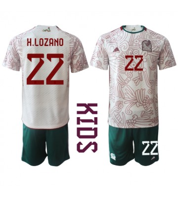 Mexico Hirving Lozano #22 Replica Away Stadium Kit for Kids World Cup 2022 Short Sleeve (+ pants)